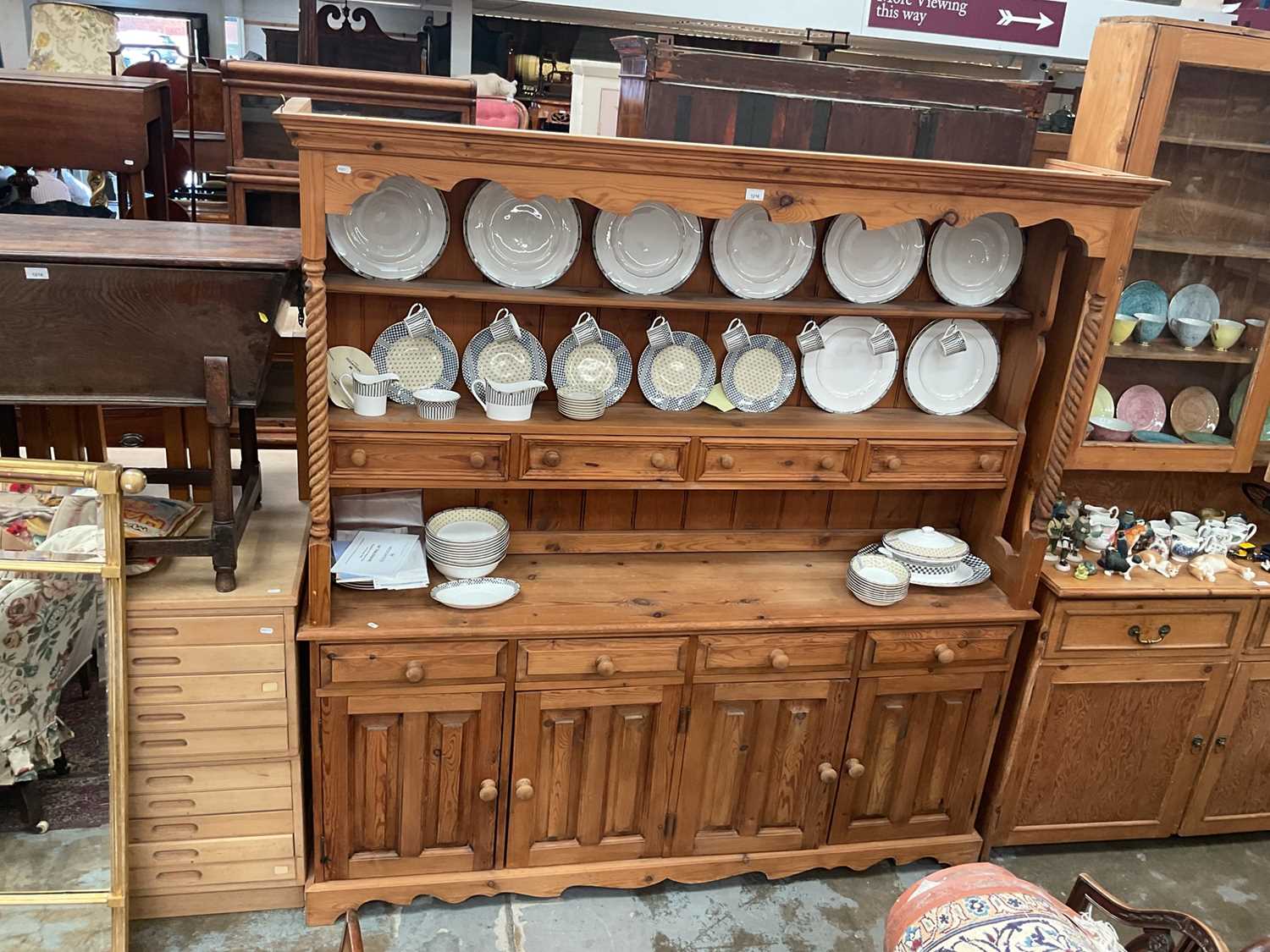 Lot 1216 - Victorian style pine dresser