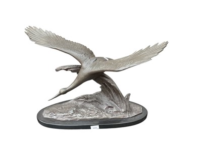 Lot 2445 - After Irenee Rochard (1906 - 1984) a patinated bronzed Spelter model of a bird in flight.