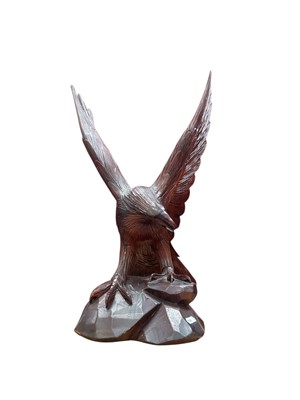 Lot 737 - North American carved wooden sculpture of an eagle.