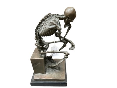 Lot 2448 - After Max Milo (b.1938) bronzed sculpture 'la penseur'.
