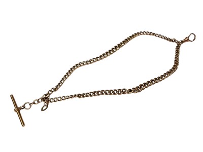 Lot 71 - Edwardian 9ct gold curb link watch chain