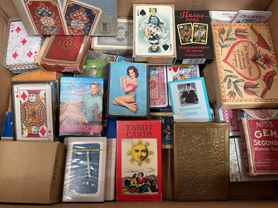 Lot 309 - Collection of vintage and later playing cards (1 box)