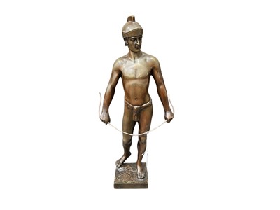 Lot 2452 - Ernst Beck (1879 - 1941) a patinated bronze figure of a nude archer