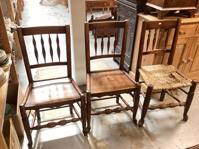 Lot 1301 - Set 5 19th century country dining chairs plus one other (6)