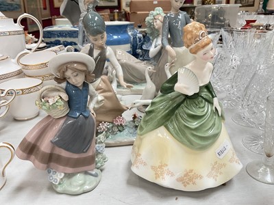 Lot 330 - Five Lladro figures and a Royal Doulton figure- Soiree HN2312 (6)