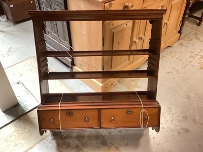 Lot 1297 - Early19th century mahogany hanging wall shelf with two drawers