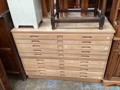 Lot 1217 - Plan chest with ten drawers
