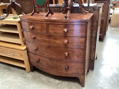 Lot 1241 - Nineteenth century mahogany bowfront chest of drawers