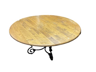 Lot 1372 - Large circular table on iron base