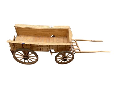 Lot 521 - Scratch built wooden model of a hay cart
