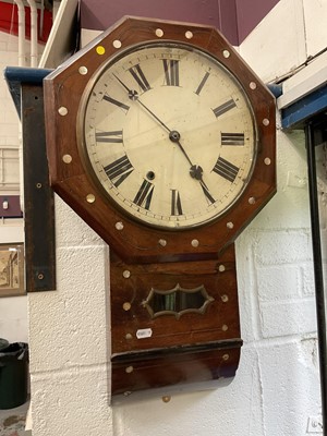 Lot 74 - Drop dial wall clock in rosewood case
