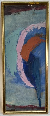 Lot 175 - Gwen Thomas, oil on board 'Space', 51cm x 20cm, signed