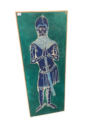 Lot 944 - Contemporary textile painting of a medieval knight