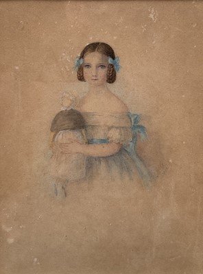 Lot 36 - Celia Boyle 19th Century watercolour Girl with a doll, signed and dated, 20cm x 15cm, glazed frame
