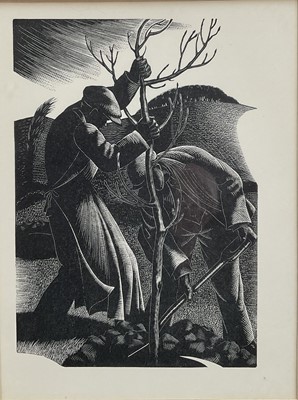 Lot 49 - Clare Leighton (1898-1989) wood engraving, Tree planting, from Four Hedges (1935) 20cm x 15cm, glazed frame