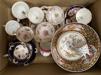 Lot 202 - Two boxes of 19th century teawares
