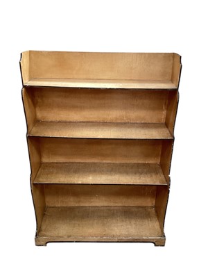 Lot 1202 - Regency style painted waterfall bookcase, 86.5cm wide, 31cm deep, 122cm high