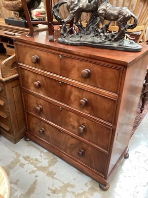 Lot 1212 - Victorian mahogany chest of four drawers, 98cm wide, 47.5cm deep, 109.5cm high