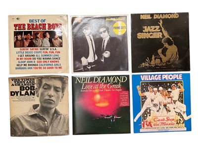 Lot 705 - Large collection of LP records containing Neil Diamond, Bob Dylan, The Beach Boys and others (4 boxes)