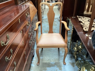 Lot 1280 - Set of four Queen Anne style dining chairs comprising three standards and one carver