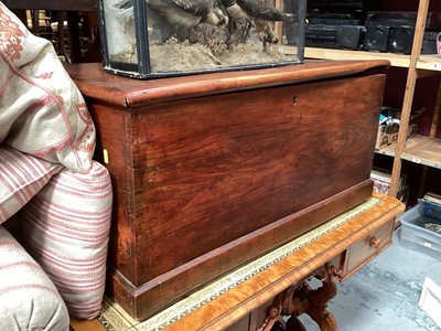 Lot 1251 - Old wooden blanket box, 92cm x 46cm x 44cm high