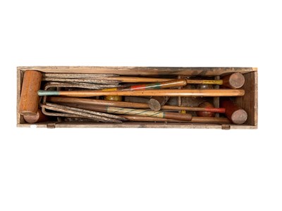 Lot 718 - Antique boxed croquet set