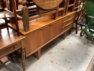 Lot 1266 - Mid century teak sideboard, 167.5cm wide, 44.5cm deep, 74cm high