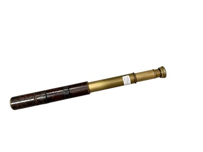 Lot 411 - Early 20th century brass military type spotting scope with leather covered body, by J. H. Steward Ltd.
