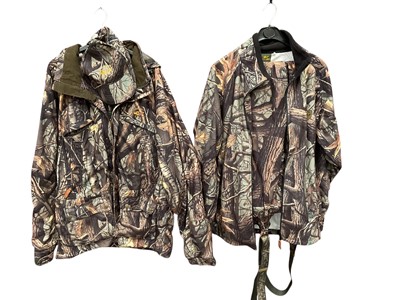 Lot 2088 - Sports/Hunting Clothing Jahti Jakt full Camo suit Air Tex 2 comprising of trousers with braces, jacket, another heavier jacket and cap.
