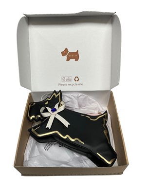 Lot 2093 - Radley embellished Scottie Dog handbag new with tags, tissue paper and box. Vivienne Westwood T Bar silver shoes, boxed and soft pink dust bag. Size 5, pre-owned. Vivienne Westwood Melissa Mary...