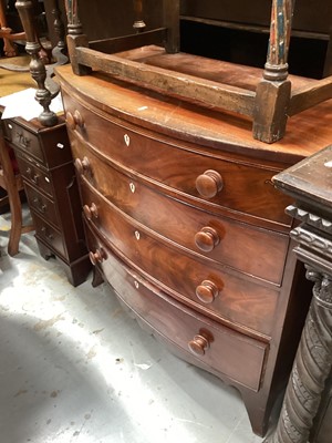Lot 1277 - Nineteenth century mahogany bowfront chest of drawers, 99cm wide, 53cm deep, 99cm high