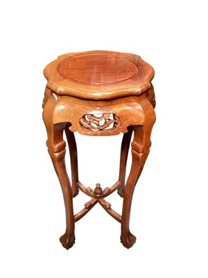 Lot 1281 - Oriental hardwood plant stand, 42cm wide, 92cm high