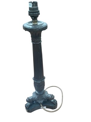 Lot 446 - Regency style bronzed metal table lamp, 44cm in overall height
