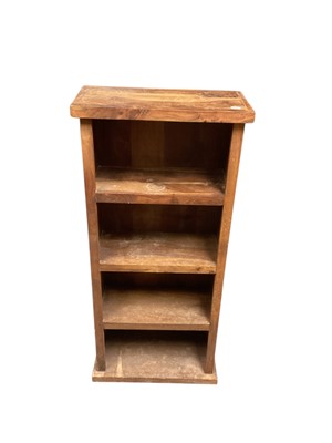 Lot 1295 - Hardwood open bookcase, 45.5cm wide, 23cm deep, 100cm high