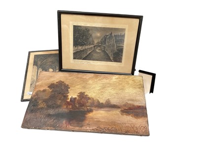 Lot 483 - Collection of watercolours, oils and other pictures.