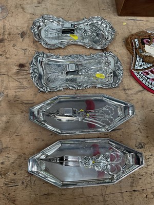 Lot 39 - Group of four old Sheffield plate and silver plated candle snuffers and trays