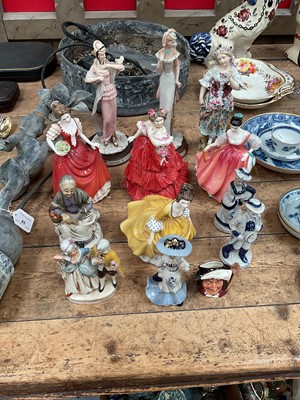 Lot 46 - Group of ceramic figures, including Royal Doulton, continental, etc