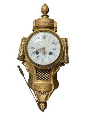 Lot 258 - Antique French gilt metal cartel clock