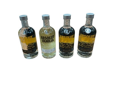 Lot 757 - Four bottles of Absolut Vodka