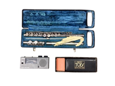 Lot 2222 - Yamaha YFL-21S silver plated flute in case, with a Seiko Tolv tuner