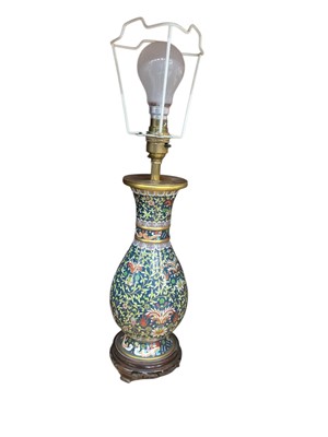 Lot 766 - Cloisonné enamel table lamp Approximately 47cm tall