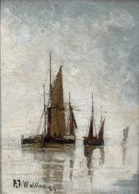Lot 267 - Philip F. Walker; 19th century oil on canvas 'Thames Steam Tug', signed and dated 1884