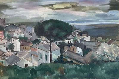 Lot 270 - Theodor Kern (1900-1969) watercolour, Toarmino with Pine, 32cm x 46cm, in glaze frame.
