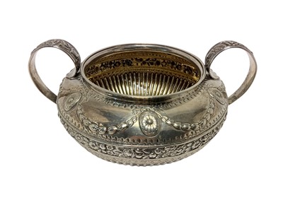 Lot 554 - Georgian silver two handled sugar bowl
