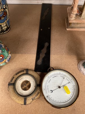 Lot 96 - Two aneroid barometers and a parallel rule (3)
