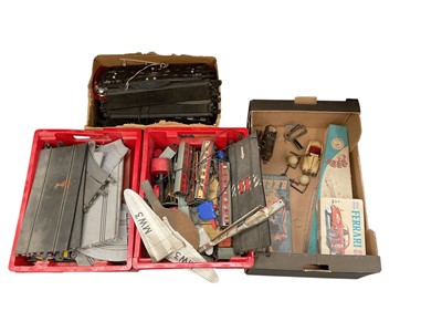 Lot 547 - Four boxes of various toys including railway, Scalextric, battery operated Ferrari 250 GTO and other items (4 boxes).