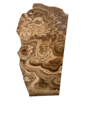 Lot 1406 - Fragments of polishes agate. The largest is approximately 137cm by 62cm.