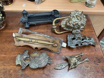 Lot 111 - Group of Victorian and later door knockers and letter boxes