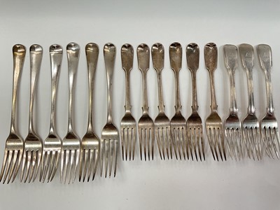 Lot 1143 - Collection of Georgian and Victorian silver forks