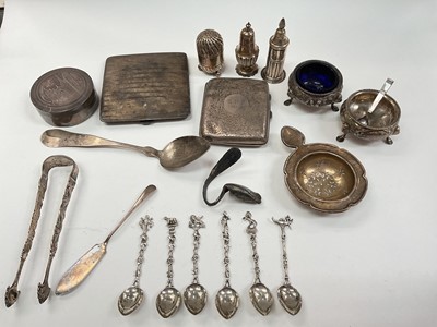 Lot 1144 - Group of silver and white metal items